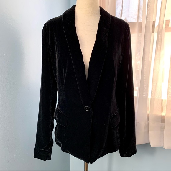 GAP Black Velvet Single Button Blazer - Picture 6 of 8